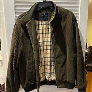 Brooks Brothers Harrington Corduroy Wool Trim Zip Up Jacket